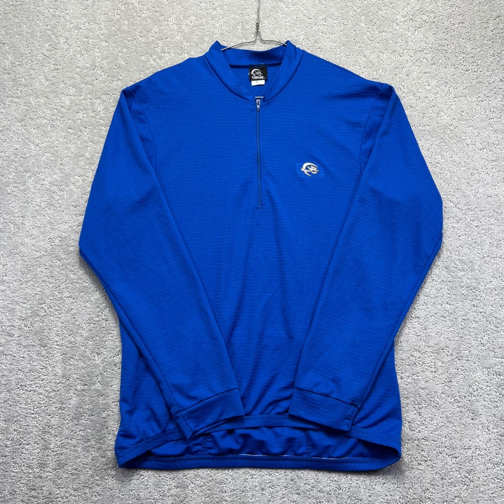 VINTAGE Canari Cycling Jersey Shirt Mens XL Blue Long Sleeve 1/4 Zip Made in USA